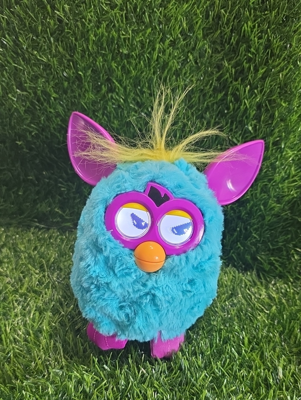 2013 Furby Lagoona Boom Blue Fur Purple Ears